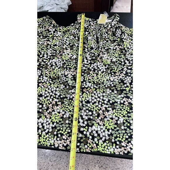 Michael Michael Kors Womens Handkerchief Hem Top Bright Limeade Sz 1X NWT P1-103 - Picture 7 of 13